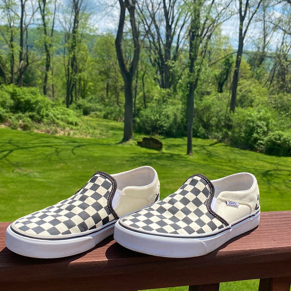 VANS CHECKERBOARD SLIP ON SHOES